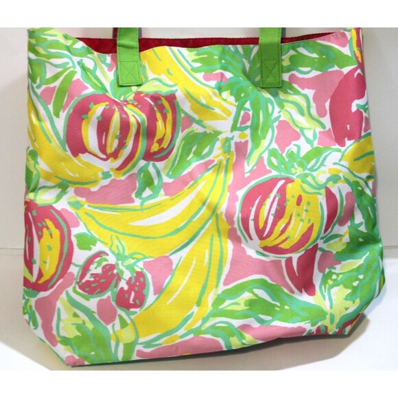 Lilly Pulitzer Estee Lauder Banana Print Carryall Tote Bag Vibrant Summer Floral - Picture 5 of 10